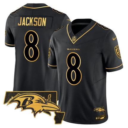 Men's Ravens 2024 Gold Vapor Limited Jersey - All Stitched