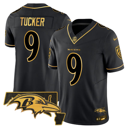 Men's Ravens 2024 Gold Vapor Limited Jersey - All Stitched