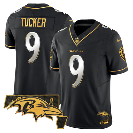 Men's Ravens 2024 Gold Vapor Limited Jersey - All Stitched