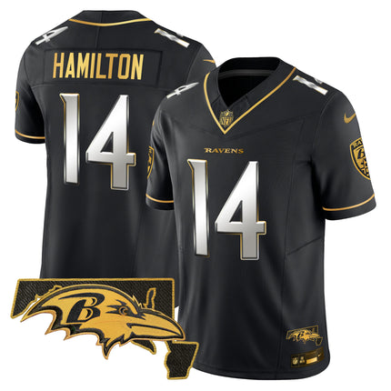Men's Ravens 2024 Gold Vapor Limited Jersey - All Stitched