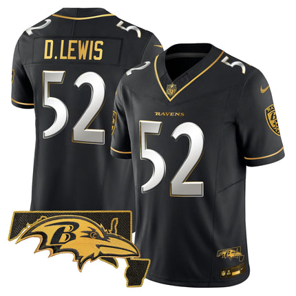 Men's Ravens 2024 Gold Vapor Limited Jersey - All Stitched