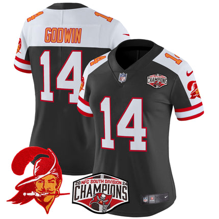 Women's Tampa Bay Buccaneers Creamsicle 2024 NFC South Division Champions Patch Vapor Limited Jersey - All Stitched