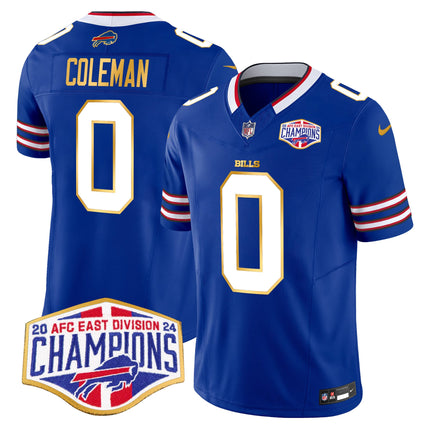 Men's Bills 2024 AFC East Division Champions Gold Trim Vapor Limited Jersey - All Stitched