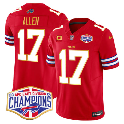 Men's Bills 2024 AFC East Division Champions Gold Trim Vapor Limited Jersey - All Stitched