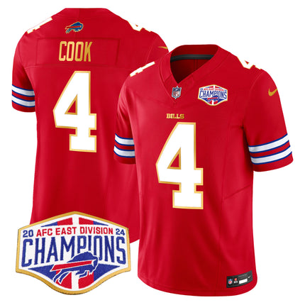Men's Bills 2024 AFC East Division Champions Gold Trim Vapor Limited Jersey - All Stitched