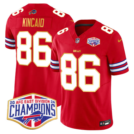 Men's Bills 2024 AFC East Division Champions Gold Trim Vapor Limited Jersey - All Stitched