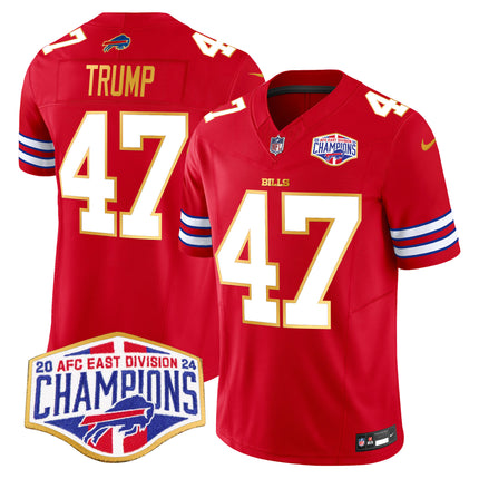 Men's Bills 2024 AFC East Division Champions Gold Trim Vapor Limited Jersey - All Stitched