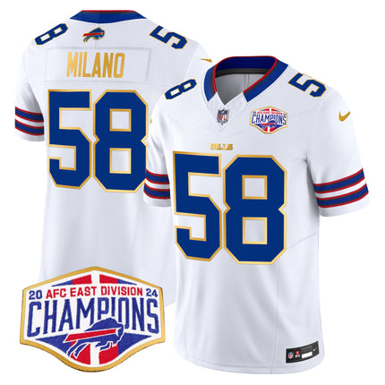 Men's Bills 2024 AFC East Division Champions Gold Trim Vapor Limited Jersey - All Stitched