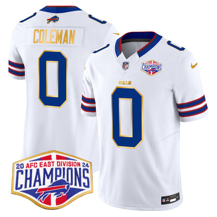 Men's Bills 2024 AFC East Division Champions Gold Trim Vapor Limited Jersey - All Stitched