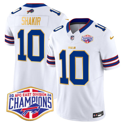 Men's Bills 2024 AFC East Division Champions Gold Trim Vapor Limited Jersey - All Stitched