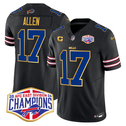Men's Bills 2024 AFC East Division Champions Gold Trim Vapor Limited Jersey - All Stitched