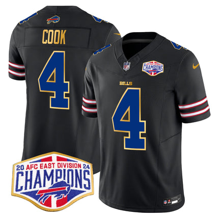 Men's Bills 2024 AFC East Division Champions Gold Trim Vapor Limited Jersey - All Stitched