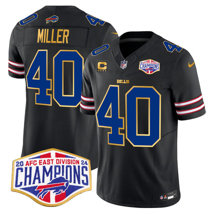 Men's Bills 2024 AFC East Division Champions Gold Trim Vapor Limited Jersey - All Stitched