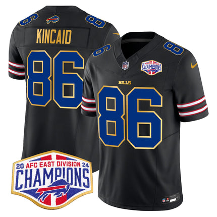 Men's Bills 2024 AFC East Division Champions Gold Trim Vapor Limited Jersey - All Stitched