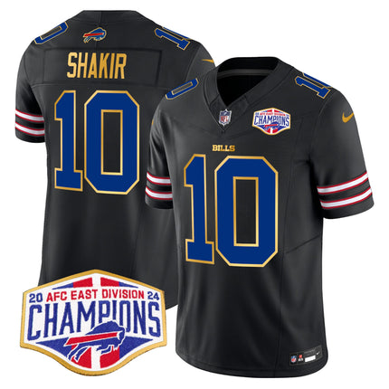 Men's Bills 2024 AFC East Division Champions Gold Trim Vapor Limited Jersey - All Stitched