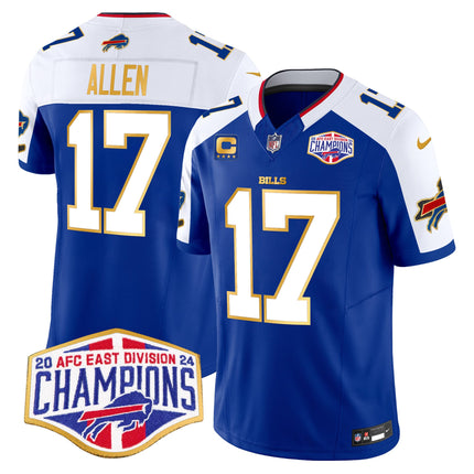 Men's Bills 2024 AFC East Division Champions Gold Trim Vapor Limited Jersey - All Stitched