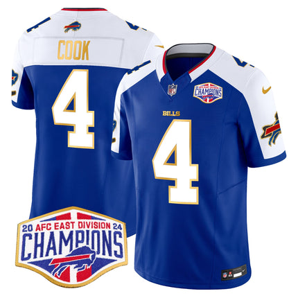Men's Bills 2024 AFC East Division Champions Gold Trim Vapor Limited Jersey - All Stitched