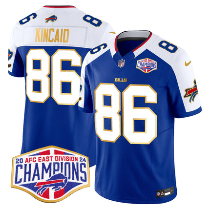 Men's Bills 2024 AFC East Division Champions Gold Trim Vapor Limited Jersey - All Stitched