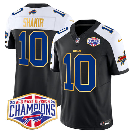 Men's Bills 2024 AFC East Division Champions Gold Trim Vapor Limited Jersey - All Stitched