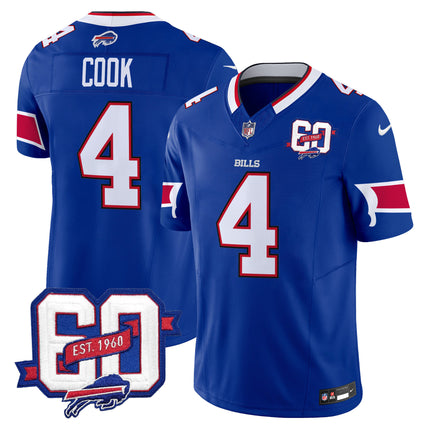 Men's Bills 60th Anniversary Patch Vapor Limited Jersey - All Stitched