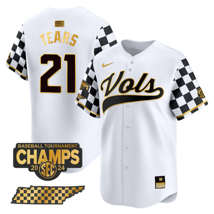Men's Tennessee Volunteers Checkerboard 2024 Tournament Champions Vapor Premier Limited Jersey - All Stitched