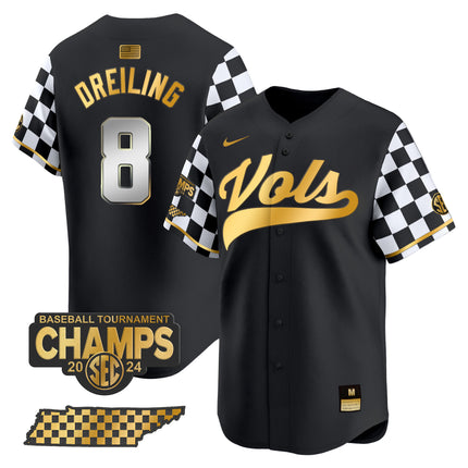 Men's Tennessee Volunteers Checkerboard 2024 Tournament Champions Vapor Premier Limited Jersey - All Stitched
