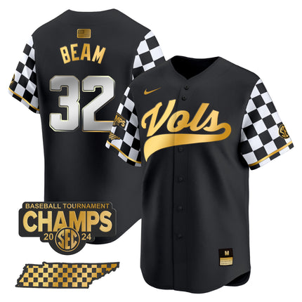Men's Tennessee Volunteers Checkerboard 2024 Tournament Champions Vapor Premier Limited Jersey - All Stitched