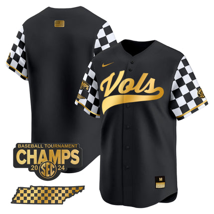 Men's Tennessee Volunteers Checkerboard 2024 Tournament Champions Vapor Premier Limited Jersey - All Stitched