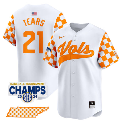 Men's Tennessee Volunteers Checkerboard 2024 Tournament Champions Vapor Premier Limited Jersey - All Stitched