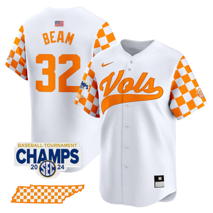 Men's Tennessee Volunteers Checkerboard 2024 Tournament Champions Vapor Premier Limited Jersey - All Stitched