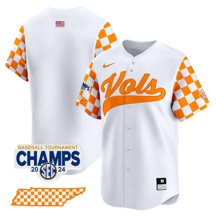 Men's Tennessee Volunteers Checkerboard 2024 Tournament Champions Vapor Premier Limited Jersey - All Stitched