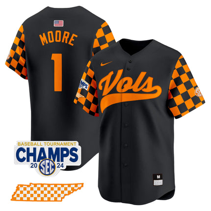 Men's Tennessee Volunteers Checkerboard 2024 Tournament Champions Vapor Premier Limited Jersey - All Stitched