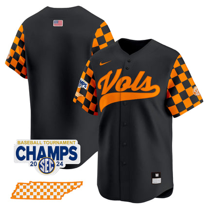 Men's Tennessee Volunteers Checkerboard 2024 Tournament Champions Vapor Premier Limited Jersey - All Stitched