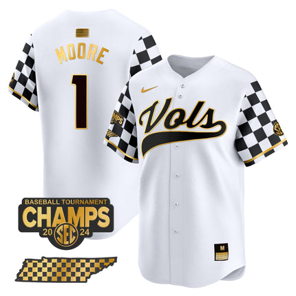Men's Tennessee Volunteers Checkerboard 2024 Tournament Champions Vapor Premier Limited Jersey - All Stitched