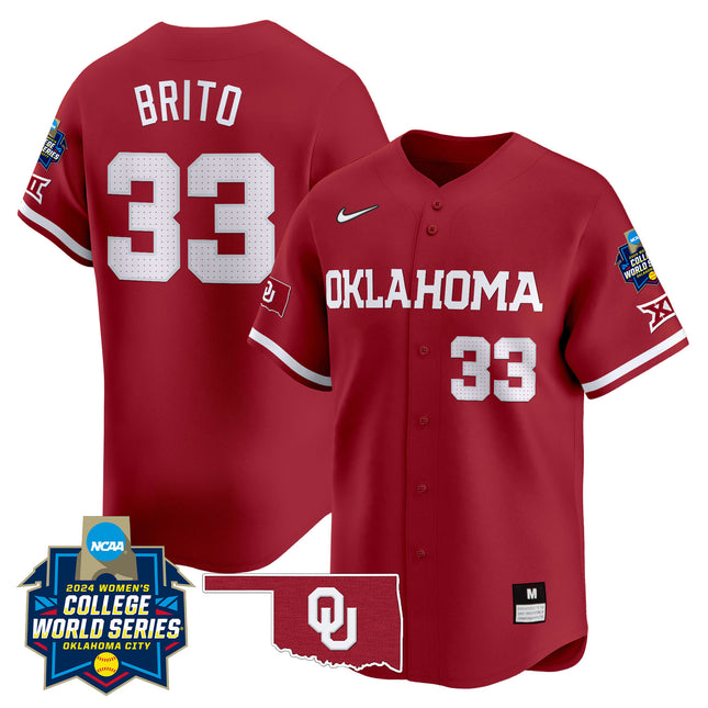 Men's size - Oklahoma Sooners Women's College World Series Champions Vapor Premier Limited Jersey - All Stitched