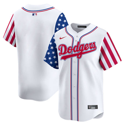 Dodgers White 2024 Independence Day Vapor Premier Limited Jersey V2 - All Stitched