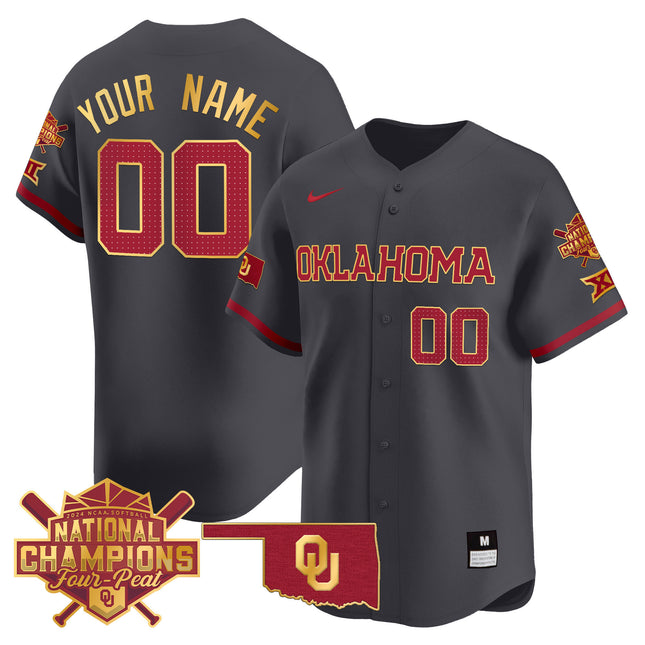 Oklahoma Champions Patch Gold Trim Vapor Premier Limited Custom Jersey - All Stitched