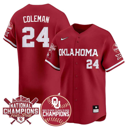Men's size - Oklahoma Women's Back To National Champions Jersey 406VTTLJS002 - All Stitched