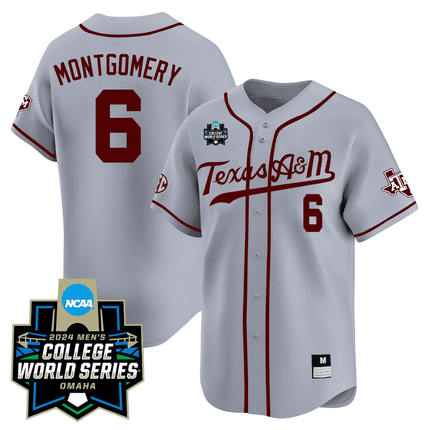 Men's Texas A&M 23/24 Jersey - 2024 College World Series Patch