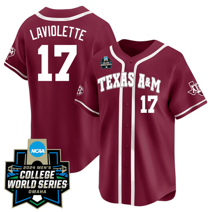 Men's Texas A&M 23/24 Jersey - 2024 College World Series Patch