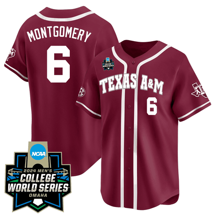 Men's Texas A&M 23/24 Jersey - 2024 College World Series Patch