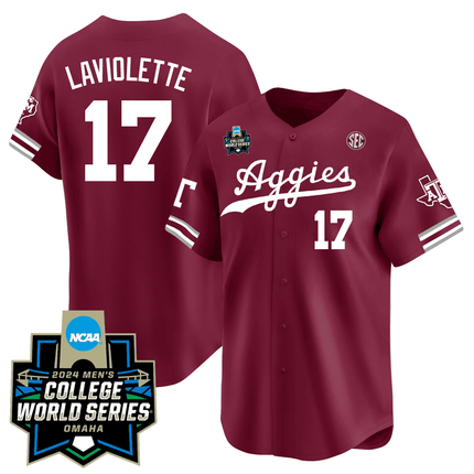 Men's Texas A&M 23/24 Jersey - 2024 College World Series Patch