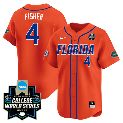 Men's Florida Gators 23/24 Jersey - 2024 College World Series Patch - All Stitched
