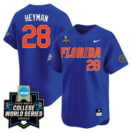 Men's Florida Gators 23/24 Jersey - 2024 College World Series Patch - All Stitched