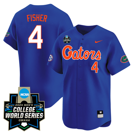 Men's Florida Gators 23/24 Jersey - 2024 College World Series Patch - All Stitched