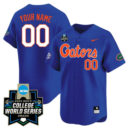 Custom Name/Gender - Florida Gators 23/24 Jersey - 2024 College World Series Patch - All Stitched