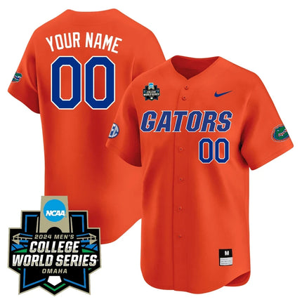 Custom Name/Gender - Florida Gators 23/24 Jersey - 2024 College World Series Patch - All Stitched