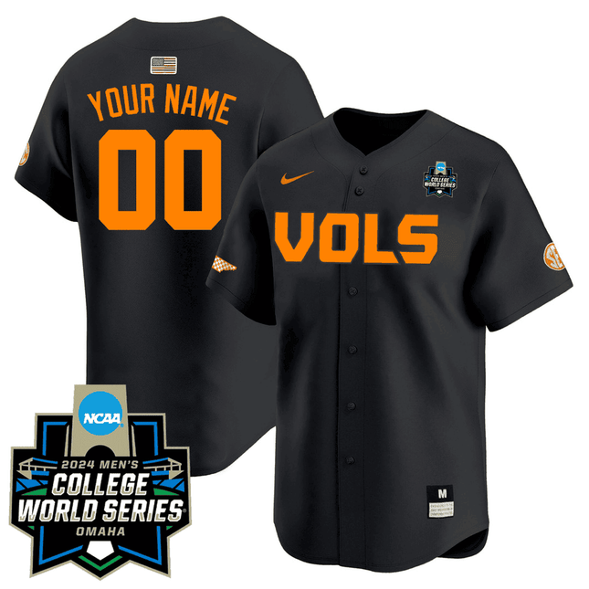 Custom Name/Number/Gender Tennessee Volunteers 23/24 Jersey - 2024 College World Series Patch