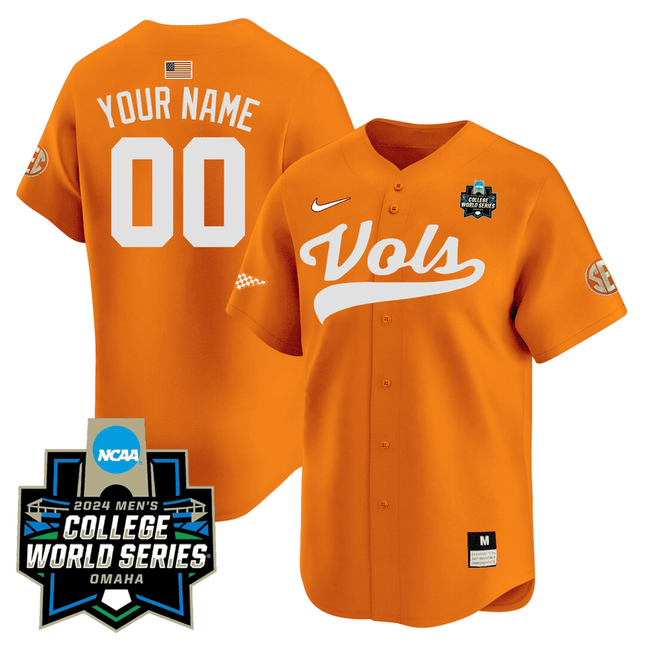 Custom Name/Number/Gender Tennessee Volunteers 23/24 Jersey - 2024 College World Series Patch