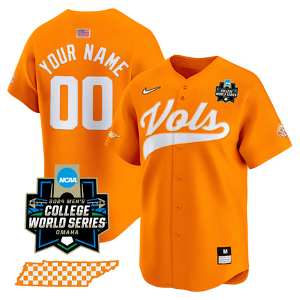 Tennessee Volunteers 2024 College World Series Vapor Premier Limited Custom Jersey V2 - All Stitched